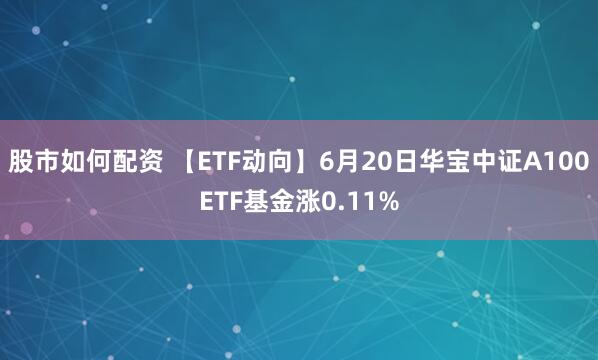 股市如何配资 【ETF动向】6月20日华宝中证A100ETF基金涨0.11%