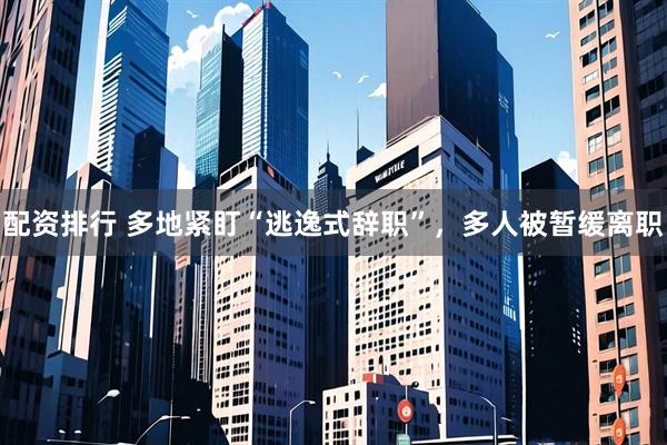 配资排行 多地紧盯“逃逸式辞职”，多人被暂缓离职