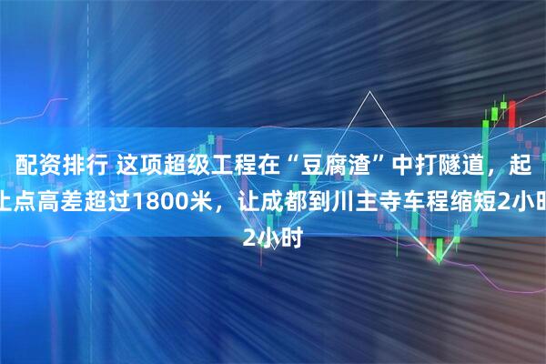 配资排行 这项超级工程在“豆腐渣”中打隧道，起止点高差超过1800米，让成都到川主寺车程缩短2小时